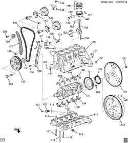 4-ЦИЛИНДРОВЫЙ ДВИГАТЕЛЬ Chevrolet Cruze (Carryover Model) 2013-2016 PL69 ENGINE ASM-1.4L L4 PART 1 CYLINDER BLOCK & INTERNAL PARTS (LUV/1.4B)