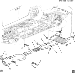 FUEL SYSTEM-EXHAUST-EMISSION SYSTEM Cadillac ATS Coupe 2015-2015 AC,AD,AG47 EXHAUST SYSTEM/REAR (LFX/3.6-3)