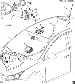 SUP. DE CARR. - AIR CLIM.- AUDIO/DIVERTISSEMENT Chevrolet Cruze (Carryover Model) 2012-2016 P69 SYSTÈME DE COMMUNICATION ONSTAR(UE1)