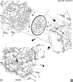 MOTOR 4 CILINDROS Chevrolet Captiva Sport (Canada and US) 2013-2015 LF,LR ENGINE TO TRANSMISSION MOUNTING (LEA/2.4K, MH7)