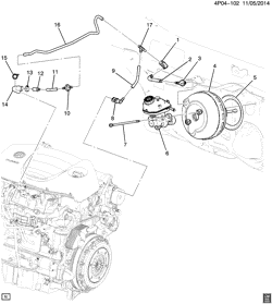 AUTOMATIC TRANSMISSION Buick Verano 2013-2016 PH69 BRAKE BOOSTER & MASTER CYLINDER MOUNTING (LHU/2.0V)
