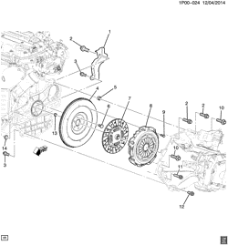 TRANSMISSÃO MANUAL 6 MARCHAS Chevrolet Sonic Sedan (Canada and US) 2012-2015 JV,JW69 TRANSMISSION TO ENGINE MOUNTING (LUV/1.4B, MANUAL MZ4)