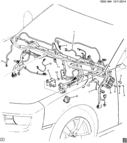 DÉMARREUR - ALTERNATEUR - ALLUMAGE - ÉLECTRIQUE - LAMPES Chevrolet Camaro Convertible 2013-2015 EE,EF,ES WIRING HARNESS/INSTRUMENT PANEL