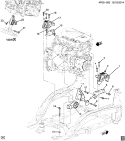 MOTOR 4 CILINDROS Buick Verano 2013-2016 PH ENGINE & TRANSMISSION MOUNTING (LHU/2.0V, MANUAL MYJ)