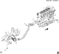 FUEL SYSTEM-EXHAUST-EMISSION SYSTEM Saab 9-7X 2005-2009 T1 A.I.R. PUMP & RELATED PARTS (LL8/4.2S, K18)