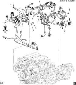 LÂMPADAS-ELÉTRICAS-IGNIÇÃO-GERADOR-MOTOR DE ARRANQUE Cadillac ATS V-Series Coupe and Sedan 2016-2017 AE47-69 WIRING HARNESS/ENGINE (LF4/3.6Y)