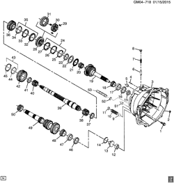 FREIOS Cadillac CTS Wagon 2012-2014 DN35 6-SPEED MANUAL TRANSMISSION PART 2 (MG9) GEARS & SHAFTS