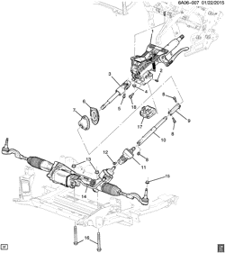 FRONT SUSPENSION-STEERING Cadillac ATS 2013-2013 A STEERING SYSTEM & RELATED PARTS (ALL WHEEL DRIVE F46, LOCK ULS)(1ST DES)