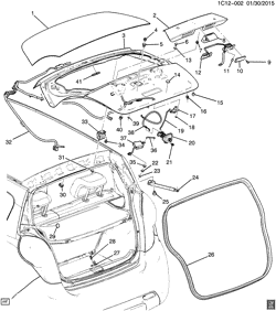 BODY MOLDINGS-SHEET METAL-REAR COMPARTMENT HARDWARE-ROOF HARDWARE Chevrolet Spark EV 2014-2016 CZ48 LIFTGATE HARDWARE