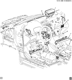 ОТДЕЛКА САЛОНА - ОТДЕЛКА ПЕРЕДН. СИДЕНЬЯ-РЕМНИ БЕЗОПАСНОСТИ Chevrolet Spark 2013-2015 CV48 INFLATABLE RESTRAINT SYSTEM DRIVER & PASSENGER