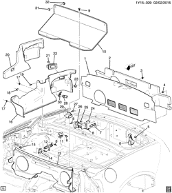 REAR SEAT TRIM-CARPET Chevrolet Corvette 2014-2014 YY67 TRIM/REAR COMPARTMENT (10 SPEAKER SYSTEM UQS)