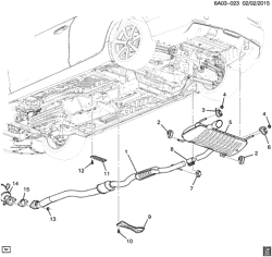 FUEL SYSTEM-EXHAUST-EMISSION SYSTEM Cadillac ATS 2014-2017 AB,AC69 EXHAUST SYSTEM/REAR (LCV/2.5A)