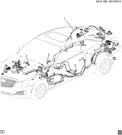 BODY WIRING-ROOF TRIM Cadillac ATS Coupe 2015-2017 AB,AC,AD,AG47 WIRING HARNESS/BODY