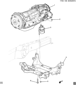 7-СТУПЕНЧАТАЯ МЕХАНИЧЕСКАЯ КОРОБКА ПЕРЕДАЧ Chevrolet Corvette 2015-2017 YY,YZ07-67 TRANSAXLE MOUNTING (AUTOMATIC M5U)