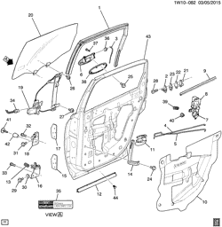 WINDSHIELD-WIPER-MIRRORS-INSTRUMENT PANEL-CONSOLE-DOORS Chevrolet Monte Carlo 2003-2005 W19 DOOR HARDWARE/REAR