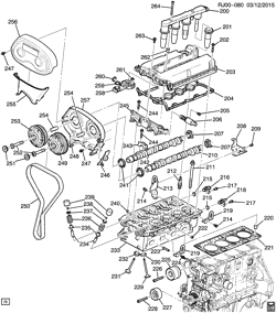 MOTEUR 4 CYLINDRES Chevrolet Sonic Sedan (NON CANADA AND US) 2013-2017 JR,JS,JT69 ENGINE ASM-1.6L L4 PART 2 CYLINDER HEAD & RELATED PARTS (LDE/1.6C)