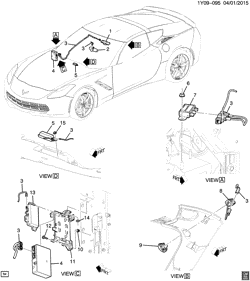 CONJUNTO DA CARROCERIA, CONDICIONADOR DE AR - ÁUDIO/ENTRETENIMENTO Chevrolet Corvette 2015-2017 YY,YZ07-67 COMMUNICATION SYSTEM ONSTAR(UE1)
