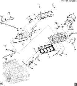 8-ЦИЛИНДРОВЫЙ ДВИГАТЕЛЬ Chevrolet Corvette 2015-2017 YZ07-67 ENGINE ASM-6.2L V8 PART 2 CYLINDER HEAD & RELATED PARTS (LT4/6.2-6)