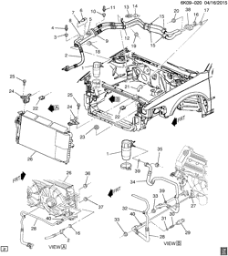 BODY MOUNTING-AIR CONDITIONING-AUDIO/ENTERTAINMENT Cadillac Seville 1998-2004 KS,KY A/C REFRIGERATION SYSTEM (EXPORT)(RHD)