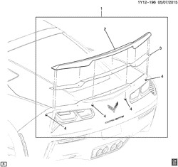 ДОПОЛНИТЕЛЬНОЕ ОБОРУДОВАНИЕ Chevrolet Corvette 2014-2017 YY07-67 SPOILER PKG/PRODUCTION STYLE-BODY COLOR (DESIGN 2)