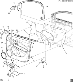 INTERIOR TRIM-FRONT SEAT TRIM-SEAT BELTS Chevrolet Cruze (Carryover Model) 2015-2016 P69 TRIM/FRONT DOOR-PASSENGER