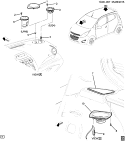 КРЕПЛЕНИЕ КУЗОВА-КОНДИЦИОНЕР-АУДИОСИСТЕМА Chevrolet Spark EV 2014-2016 CZ48 AUDIO SYSTEM/SPEAKERS