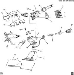 FRONT SUSPENSION-STEERING Chevrolet Camaro Convertible 2011-2015 EE,EF,ES STEERING COLUMN PART 2 SWITCHES & COVERS