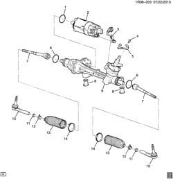 FRONT SUSPENSION-STEERING Chevrolet Cruze (New Model) (US and Canada) 2016-2017 BR,BS,BT69 STEERING GEAR ASM