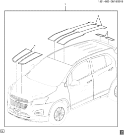 ДОПОЛНИТЕЛЬНОЕ ОБОРУДОВАНИЕ Chevrolet Trax 2013-2017 JU,JV,JW76 DECAL PKG (EXC SUNROOF CF5)