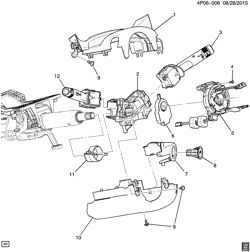 FRONT SUSPENSION-STEERING Buick Verano 2016-2017 PH STEERING COLUMN PART 2 SWITCHES & COVERS