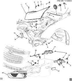 LÂMPADAS-ELÉTRICAS-IGNIÇÃO-GERADOR-MOTOR DE ARRANQUE Chevrolet Cruze (Carryover Model) 2015-2016 P69 LAMPS/FRONT