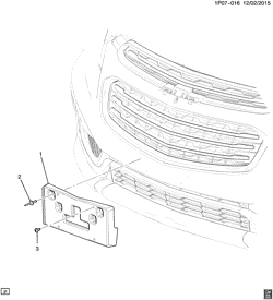 ESTRUTURAS-MOLAS-PARA-CHOQUES-AMORTECEDORES Chevrolet Cruze (Carryover Model) 2015-2016 PL69 LICENSE PLATE MOUNTING/FRONT