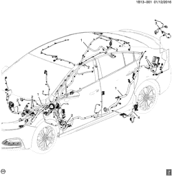 CÂBLAGE DE CARROSSERIE-GARNITURE DE TOIT Chevrolet Cruze (New Model) 2016-2017 BG,BH,BJ69 WIRING HARNESS/BODY