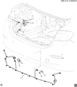 DÉMARREUR - ALTERNATEUR - ALLUMAGE - ÉLECTRIQUE - LAMPES Chevrolet Cruze (New Model) 2016-2017 BH69 SENSOR SYSTEM/REAR OBJECT (PARKING ASSIST UD7)