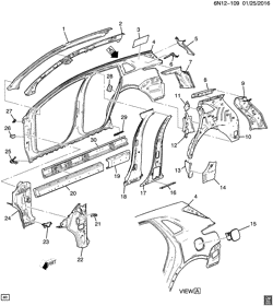BODY MOLDINGS-SHEET METAL-REAR COMPARTMENT HARDWARE-ROOF HARDWARE Cadillac XT5 2017-2017 NF,NH,NJ,NK26 SHEET METAL/BODY SIDE FRAME