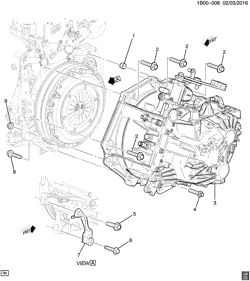 4-CYLINDER ENGINE Chevrolet Cruze (New Model) 2016-2017 BG,BH,BJ69 ENGINE TO TRANSMISSION MOUNTING (LE2/1.4M, MANUAL M60)