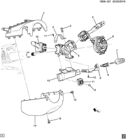 FRONT SUSPENSION-STEERING Chevrolet Cruze (New Model) (US and Canada) 2016-2017 BR,BT69 STEERING COLUMN SWITCHES & COVERS (EXC KEYLESS START BTM)