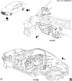 BODY MOLDINGS-SHEET METAL-REAR COMPARTMENT HARDWARE-ROOF HARDWARE Chevrolet Malibu (New Model) 2016-2017 ZE69 INSULATORS/BODY