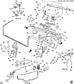 WINDSHIELD-WIPER-MIRRORS-INSTRUMENT PANEL-CONSOLE-DOORS Chevrolet Cavalier 1995-2000 J67 DOOR HARDWARE/FRONT