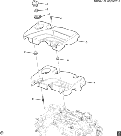 MOTEUR 4 CYLINDRES Chevrolet Cruze (New Model) 2016-2017 BG69 INTAKE MANIFOLD SHIELD/COVERS (L3G/1.5D)