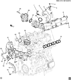 MOTEUR 4 CYLINDRES Chevrolet Equinox 2018-2018 XR,XS26 ENGINE ASM - DIESEL PART 5 INTAKE MANIFOLD & RELATED PARTS (LH7/1.6U)