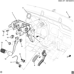 TRANSFER CASE Buick Regal 2014-2016 GS BRAKE PEDAL (AUTOMATIC M7U,M7W)