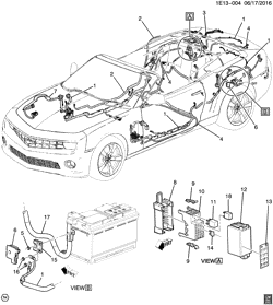 ЭЛЕКТРОПРОВОДКА КУЗОВА-ПАНЕЛЬ КРЫШИ Chevrolet Camaro Convertible 2012-2015 EF,ES67 WIRING HARNESS/BODY