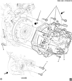 4-CYLINDER ENGINE Chevrolet Cruze (US and Canada) 2017-2017 BT69 ENGINE TO TRANSMISSION MOUNTING (LH7/1.6E, MANUAL MZ4)