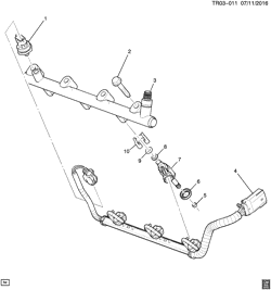 FUEL SYSTEM-EXHAUST-EMISSION SYSTEM Buick Enclave (2WD) 2012-2017 RV1 FUEL INJECTOR RAIL (LLT/3.6D)