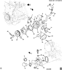 MOTOR 6 CILINDROS Chevrolet Cruze (New Model) (US and Canada) 2016-2017 BR,BS,BT69 ENGINE ASM-1.4L L4 PART 7 COOLING & RELATED PARTS (LE2/1.4M)