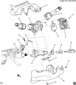 FRONT SUSPENSION-STEERING Chevrolet Sonic Sedan (NON CANADA AND US) 2013-2015 JR,JS,JT69 STEERING COLUMN SWITCHES & COVERS