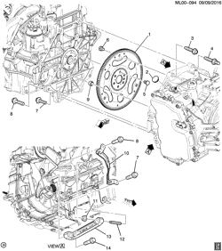 6-CYLINDER ENGINE Chevrolet Equinox 2012-2017 L ENGINE TO TRANSMISSION MOUNTING (LEA/2.4K, AUTOMATIC MH7)