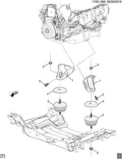 8-ЦИЛИНДРОВЫЙ ДВИГАТЕЛЬ Chevrolet Corvette 2009-2013 Y ENGINE MOUNTING (LS3/6.2W,LS7/7.0E)