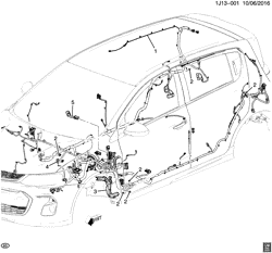 BODY WIRING-ROOF TRIM Chevrolet Sonic Hatchback (Canada and US) 2017-2017 JV,JW48 WIRING HARNESS/BODY